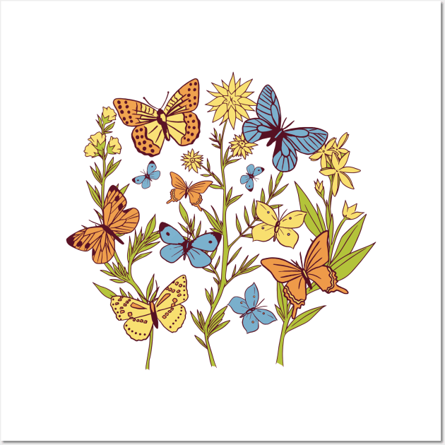 Flowers and Butterflies Wall Art by Sal71